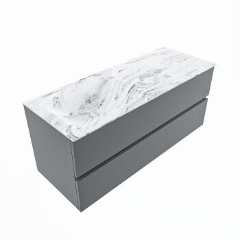 corian waschtisch set vica dlux 120 cm marmor optik becken links Glace VDX120Pla2LL1Gla