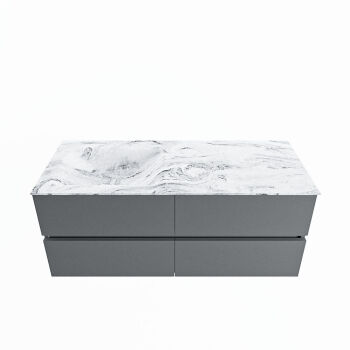 corian waschtisch set vica dlux 120 cm marmor optik becken links Glace VDX120Pla4LL0Gla