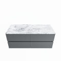 corian waschtisch set vica dlux 120 cm marmor optik becken links Glace VDX120Pla4LL1Gla