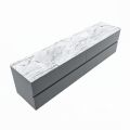 corian waschtisch set vica dlux 200 cm marmor optik doppelbecken Glace VDX200Pla4LD2Gla