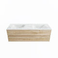 corian waschtisch set vica dlux 150 cm marmor optik doppelbecken Opalo VDX150Was2LD0Opa