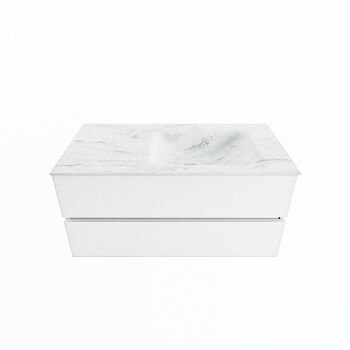 corian waschtisch set vica dlux 100 cm marmor optik becken rechts Opalo VDX100Tal2LR0Opa