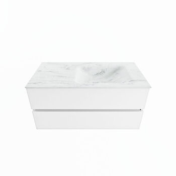 corian waschtisch set vica dlux 100 cm marmor optik becken rechts Opalo VDX100Tal2LR1Opa
