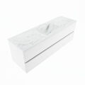 corian waschtisch set vica dlux 150 cm marmor optik becken mittig Opalo VDX150Tal2LM0Opa