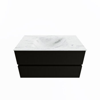 corian waschtisch set vica dlux 90 cm marmor optik becken mittig Opalo VDX90Urb2LM1Opa