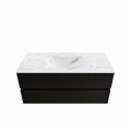 corian waschtisch set vica dlux 110 cm marmor optik becken mittig Opalo VDX110Urb2LM0Opa