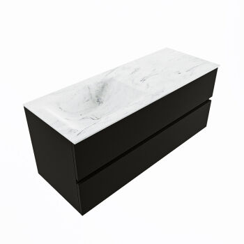 corian waschtisch set vica dlux 120 cm marmor optik becken links Opalo VDX120Urb2LL1Opa