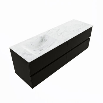 corian waschtisch set vica dlux 150 cm marmor optik becken links Opalo VDX150Urb4LL0Opa