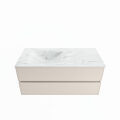 corian waschtisch set vica dlux 110 cm marmor optik becken links Opalo VDX110Lin2LL0Opa