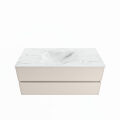corian waschtisch set vica dlux 110 cm marmor optik becken mittig Opalo VDX110Lin2LM1Opa