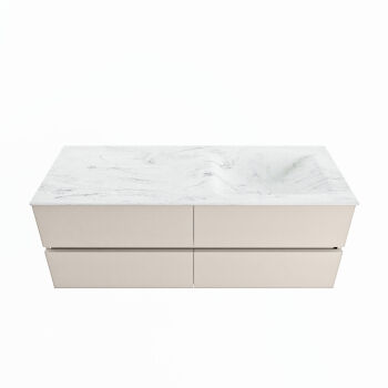 corian waschtisch set vica dlux 130 cm marmor optik becken rechts Opalo VDX130Lin4LR0Opa