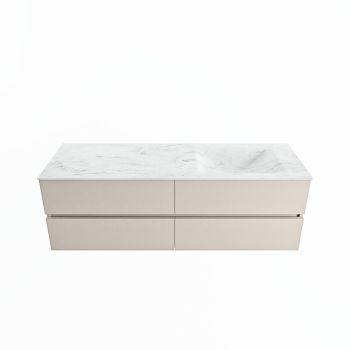 corian waschtisch set vica dlux 150 cm marmor optik becken rechts Opalo VDX150Lin4LR1Opa