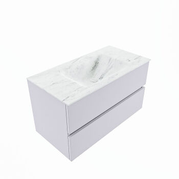 corian waschtisch set vica dlux 90 cm marmor optik becken mittig Opalo VDX90Cal2LM0Opa