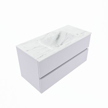 corian waschtisch set vica dlux 100 cm marmor optik becken mittig Opalo VDX100Cal2LM0Opa