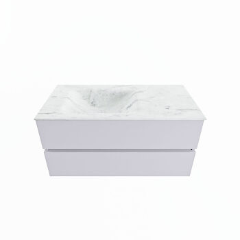 corian waschtisch set vica dlux 100 cm marmor optik becken links Opalo VDX100Cal2LL1Opa
