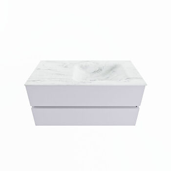 corian waschtisch set vica dlux 100 cm marmor optik becken rechts Opalo VDX100Cal2LR1Opa