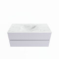 corian waschtisch set vica dlux 110 cm marmor optik becken mittig Opalo VDX110Cal2LM1Opa