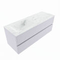 corian waschtisch set vica dlux 130 cm marmor optik becken links Opalo VDX130Cal2LL0Opa