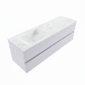 corian waschtisch set vica dlux 150 cm marmor optik becken links Opalo VDX150Cal2LL1Opa
