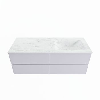 corian waschtisch set vica dlux 130 cm marmor optik becken rechts Opalo VDX130Cal4LR0Opa