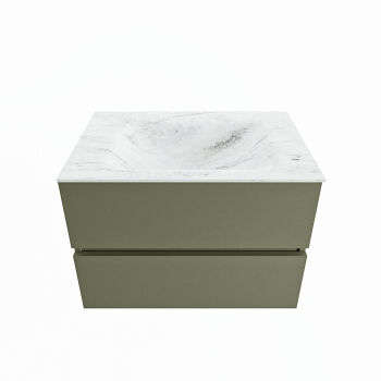 corian waschtisch set vica dlux 70 cm marmor optik becken mittig Opalo VDX70Arm2LM0Opa