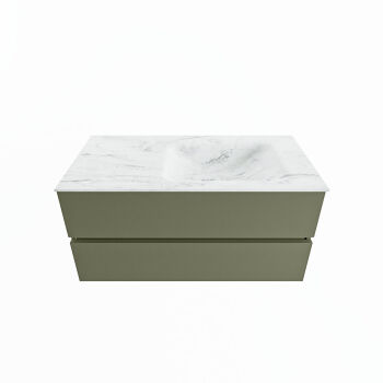 corian waschtisch set vica dlux 100 cm marmor optik becken rechts Opalo VDX100Arm2LR1Opa