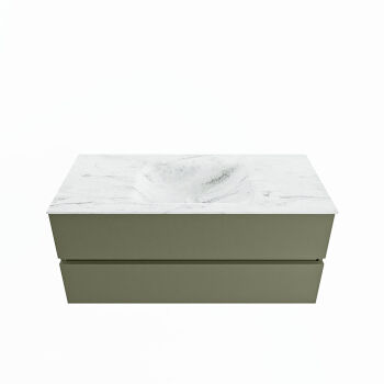 corian waschtisch set vica dlux 110 cm marmor optik becken mittig Opalo VDX110Arm2LM0Opa