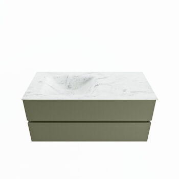 corian waschtisch set vica dlux 110 cm marmor optik becken links Opalo VDX110Arm2LL0Opa