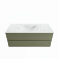 corian waschtisch set vica dlux 120 cm marmor optik becken mittig Opalo VDX120Arm2LM0Opa
