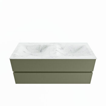 corian waschtisch set vica dlux 120 cm marmor optik doppelbecken Opalo VDX120Arm2LD2Opa