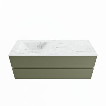 corian waschtisch set vica dlux 130 cm marmor optik becken links Opalo VDX130Arm2LL0Opa