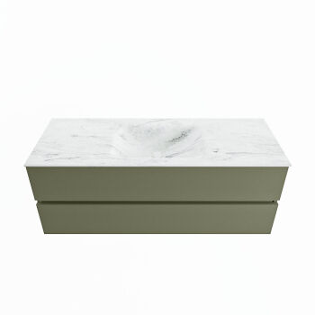 corian waschtisch set vica dlux 130 cm marmor optik becken mittig Opalo VDX130Arm2LM1Opa