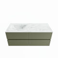 corian waschtisch set vica dlux 120 cm marmor optik becken links Opalo VDX120Arm4LL1Opa