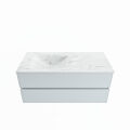 corian waschtisch set vica dlux 110 cm marmor optik becken links Opalo VDX110Cla2LL0Opa