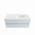 corian waschtisch set vica dlux 110 cm marmor optik becken rechts Opalo VDX110Cla2LR0Opa