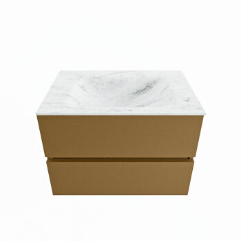 corian waschtisch set vica dlux 70 cm marmor optik becken mittig Opalo VDX70Oro2LM0Opa