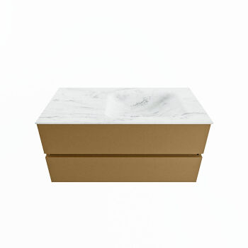 corian waschtisch set vica dlux 100 cm marmor optik becken rechts Opalo VDX100Oro2LR0Opa