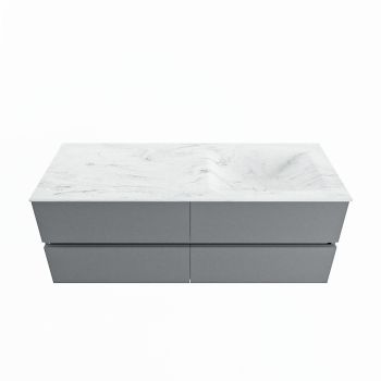 corian waschtisch set vica dlux 130 cm marmor optik becken rechts Opalo VDX130Pla4LR1Opa