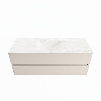 corian waschtisch set vica dlux 130 cm marmor optik becken mittig Ostra VDX130Lin2LM0Ost