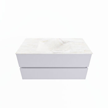 corian waschtisch set vica dlux 100 cm marmor optik becken mittig Ostra VDX100Cal2LM1Ost
