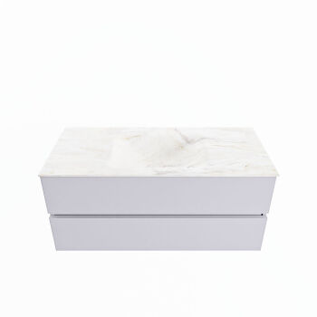 corian waschtisch set vica dlux 110 cm marmor optik becken mittig Ostra VDX110Cal2LM0Ost