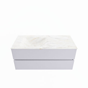 corian waschtisch set vica dlux 110 cm marmor optik becken links Ostra VDX110Cal2LL0Ost