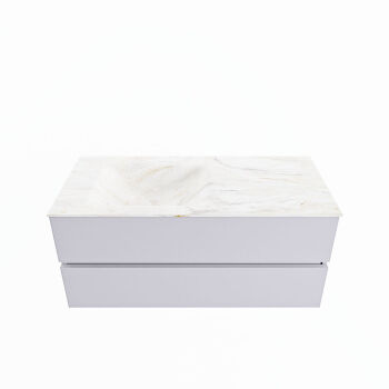 corian waschtisch set vica dlux 110 cm marmor optik becken links Ostra VDX110Cal2LL1Ost