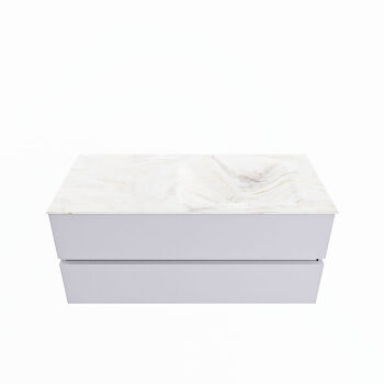 corian waschtisch set vica dlux 110 cm marmor optik becken rechts Ostra VDX110Cal2LR1Ost