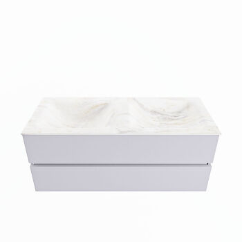 corian waschtisch set vica dlux 120 cm marmor optik doppelbecken Ostra VDX120Cal2LD0Ost
