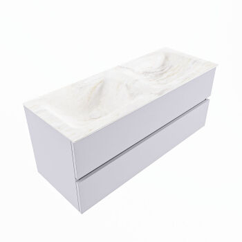 corian waschtisch set vica dlux 120 cm marmor optik doppelbecken Ostra VDX120Cal2LD2Ost