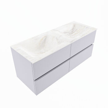 corian waschtisch set vica dlux 120 cm marmor optik doppelbecken Ostra VDX120Cal4LD0Ost