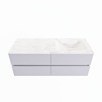 corian waschtisch set vica dlux 130 cm marmor optik becken rechts Ostra VDX130Cal4LR0Ost