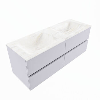 corian waschtisch set vica dlux 130 cm marmor optik doppelbecken Ostra VDX130Cal4LD2Ost