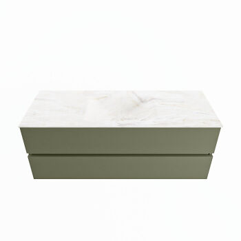 corian waschtisch set vica dlux 130 cm marmor optik becken mittig Ostra VDX130Arm2LM0Ost